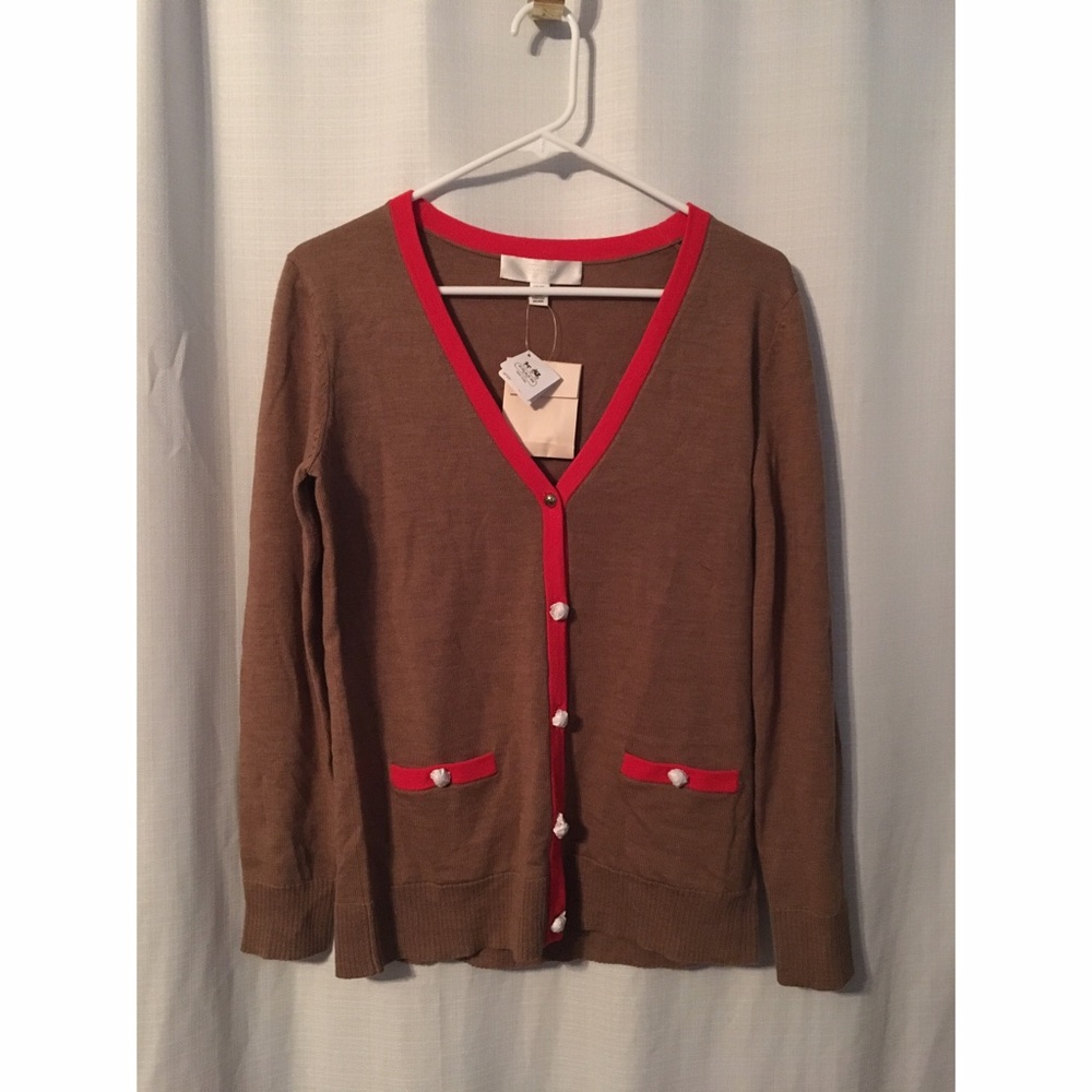 STILL AVAILABLE NWT Brown and Red Cardigan